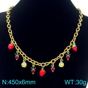 SS Gold-Plating Necklace - KN292055-Z