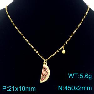 SS Gold-Plating Necklace - KN292057-Z