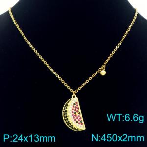 SS Gold-Plating Necklace - KN292060-Z