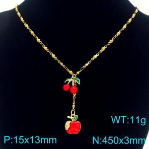 SS Gold-Plating Necklace - KN292066-Z