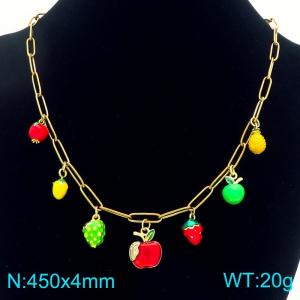 SS Gold-Plating Necklace - KN292069-Z