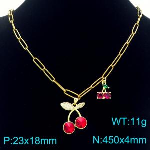 SS Gold-Plating Necklace - KN292071-Z