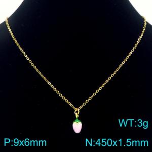 SS Gold-Plating Necklace - KN292089-Z