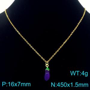 SS Gold-Plating Necklace - KN292099-Z