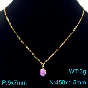 SS Gold-Plating Necklace - KN292100-Z