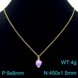 SS Gold-Plating Necklace - KN292102-Z