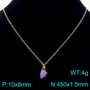 SS Gold-Plating Necklace - KN292113-Z