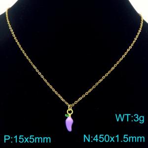 SS Gold-Plating Necklace - KN292123-Z