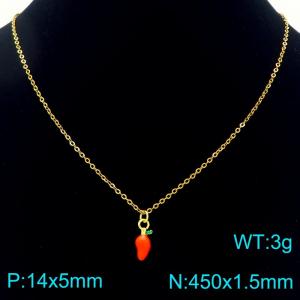 SS Gold-Plating Necklace - KN292124-Z