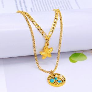 SS Gold-Plating Necklace - KN292148-SXSJ