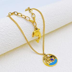 SS Gold-Plating Necklace - KN292149-SXSJ