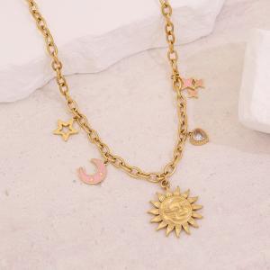 SS Gold-Plating Necklace - KN292153-SXSJ