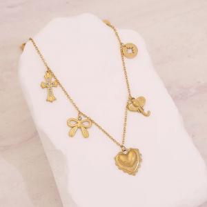 SS Gold-Plating Necklace - KN292156-SXSJ