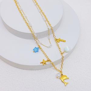 SS Gold-Plating Necklace - KN292157-SXSJ