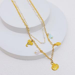 SS Gold-Plating Necklace - KN292159-SXSJ