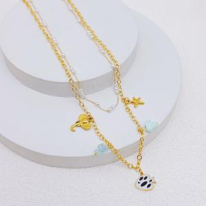 SS Gold-Plating Necklace - KN292161-SXSJ