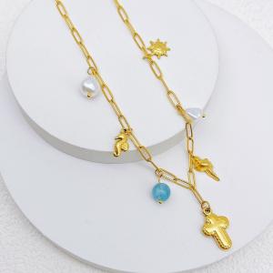 SS Gold-Plating Necklace - KN292163-SXSJ