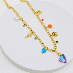 SS Gold-Plating Necklace - KN292164-SXSJ