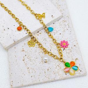 SS Gold-Plating Necklace - KN292165-SXSJ