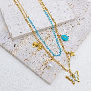 SS Gold-Plating Necklace - KN292166-SXSJ