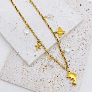 SS Gold-Plating Necklace - KN292167-SXSJ