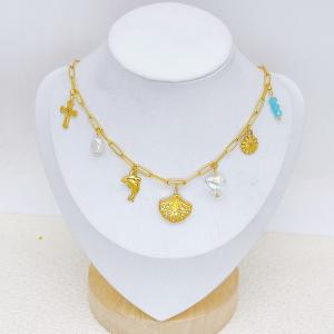 SS Gold-Plating Necklace - KN292174-SXSJ