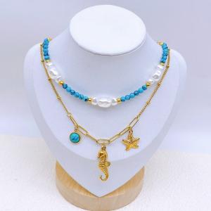 SS Gold-Plating Necklace - KN292176-SXSJ