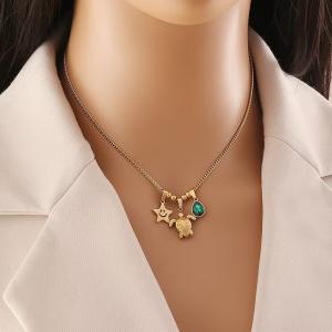 SS Gold-Plating Necklace - KN292185-SXSJ