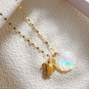 SS Gold-Plating Necklace - KN292192-SXSJ