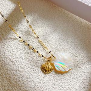 SS Gold-Plating Necklace - KN292193-SXSJ