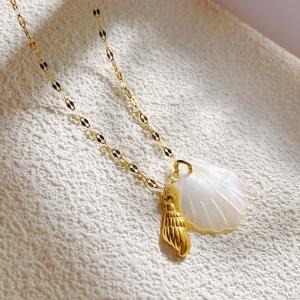 SS Gold-Plating Necklace - KN292195-SXSJ