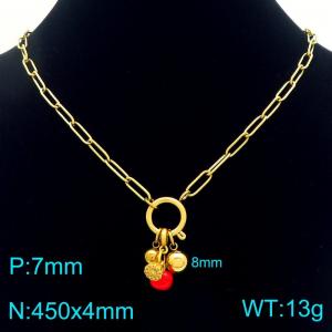 SS Gold-Plating Necklace - KN292435-Z