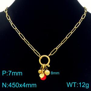 SS Gold-Plating Necklace - KN292436-Z