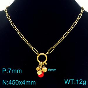 SS Gold-Plating Necklace - KN292437-Z