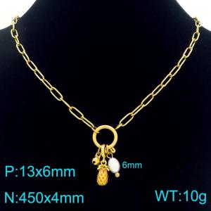 SS Gold-Plating Necklace - KN292441-Z