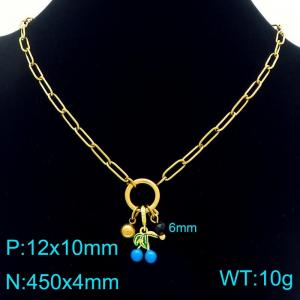 SS Gold-Plating Necklace - KN292444-Z