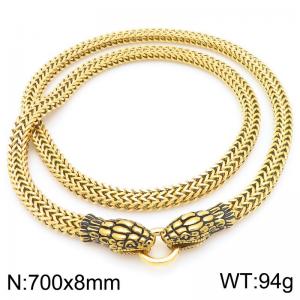 SS Gold-Plating Necklace - KN292457-Z