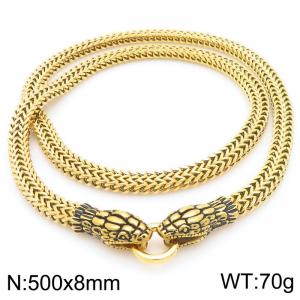 SS Gold-Plating Necklace - KN292458-Z