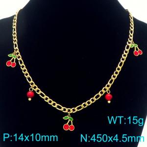 SS Gold-Plating Necklace - KN292460-Z