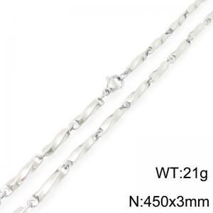 Stainless steel 450 × 3mm special twisted melon seed chain lobster buckle temperament silver necklace - KN292764-Z