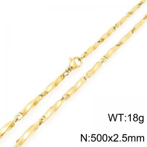 Stainless steel 500 × 2.5mm special twisted melon seed chain lobster buckle temperament gold necklace - KN292769-Z