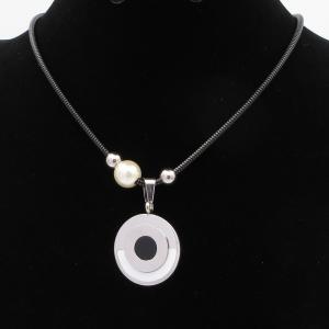Stainless Steel Black-plating Necklace - KN292847-QY