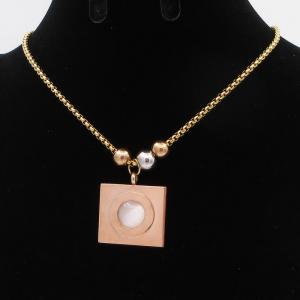 SS Rose Gold-Plating Necklace - KN292853-QY