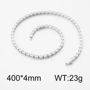 Stainless Steel Stone Necklace - KN293261-CALY