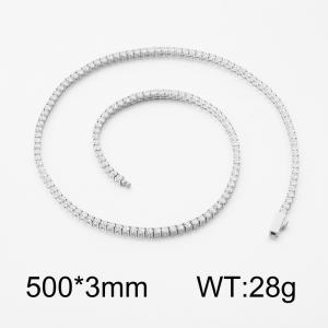Stainless Steel Stone Necklace - KN293263-CALY