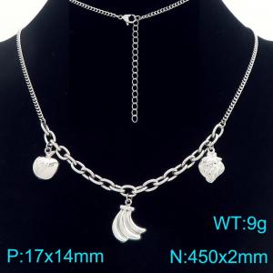 Stainless Steel Earrings Fruit Shape Silver Color - KN293369-Z