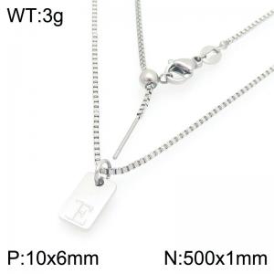Fashionable stainless steel letter E paired with a versatile necklace - KN293671-Z