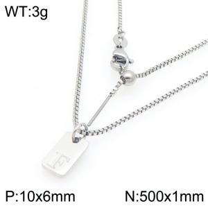 Fashionable stainless steel letter F paired with a versatile necklace - KN293672-Z