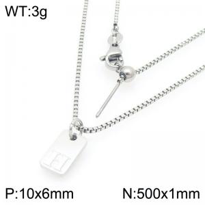 Fashionable stainless steel letter H paired with a versatile necklace - KN293674-Z