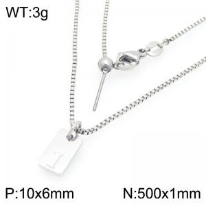 Fashionable stainless steel letter I paired with a versatile necklace - KN293675-Z